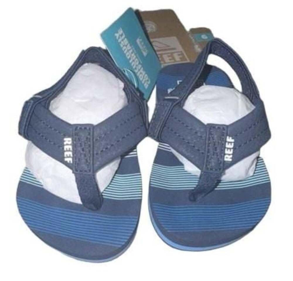 Reef Kids' Little Ahi Sandals, Deep Sea Stripes, Size US 6